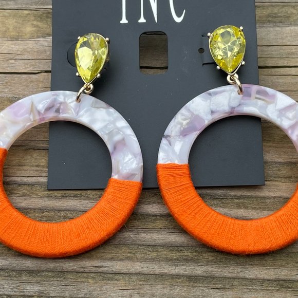 International Concept Earrings Hoops Resin & Wrap Multi Color Women Ear Jewelry - Picture 5 of 15